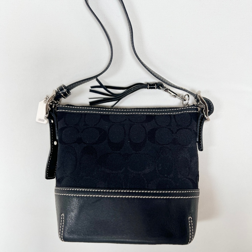 COACH Signature Mini Duffle Shoulder Bag | Black
